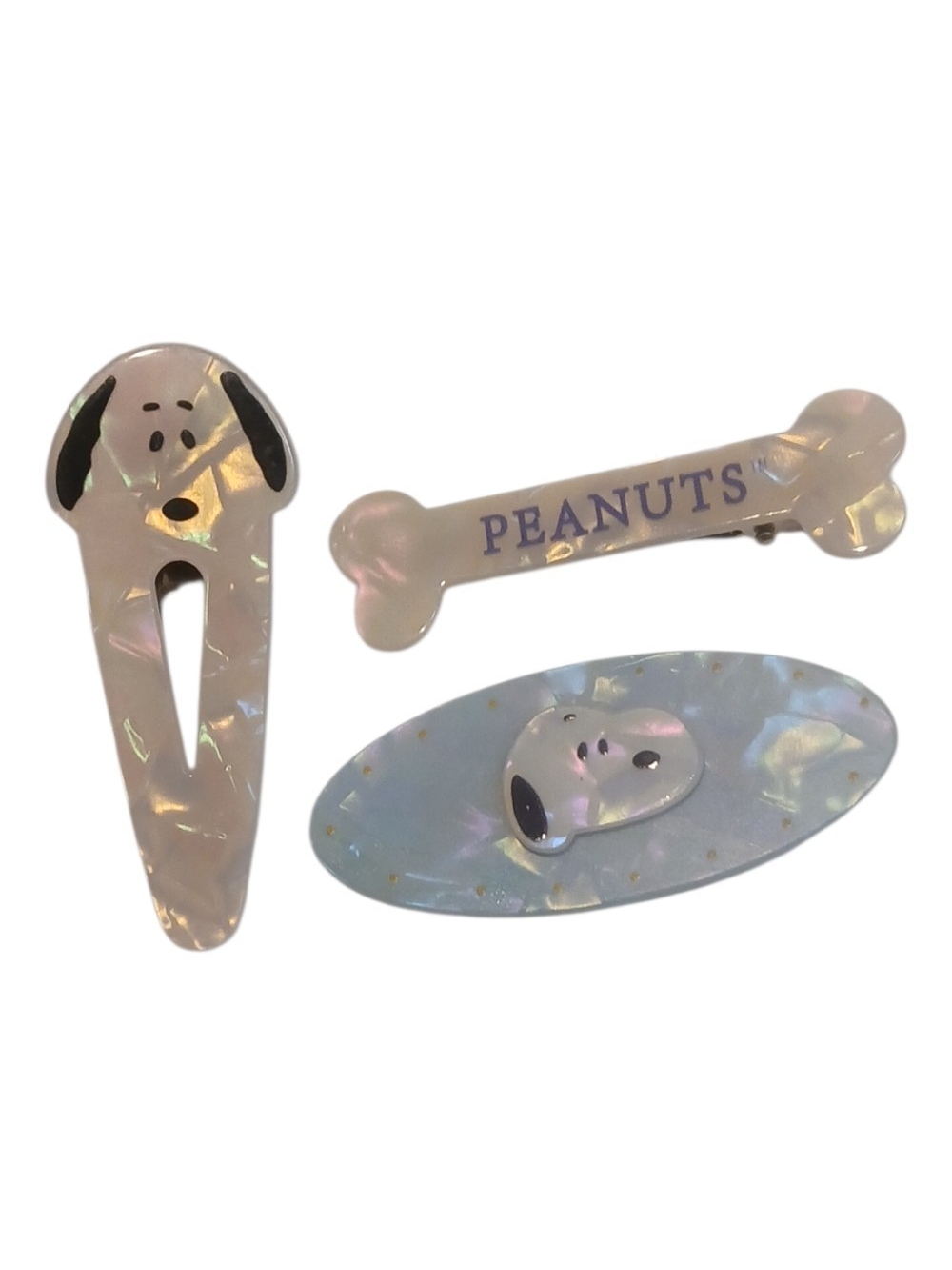 Peanuts -3 PK, Multi Colored, Snoopy Barrettes Alligator Clips For Secure Hold